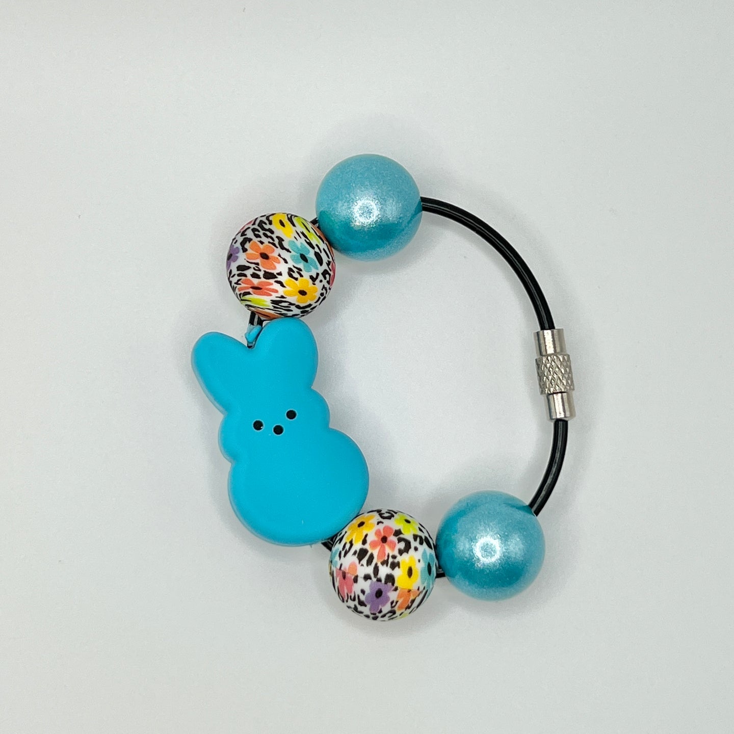 Floral Blue Peep Cup Charm